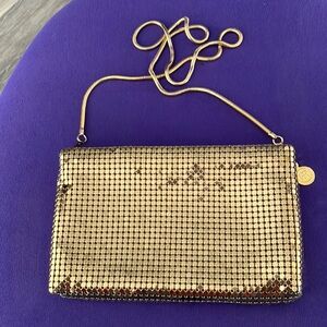Vintage gold mesh shoulder bag 8.5” x 5.5”